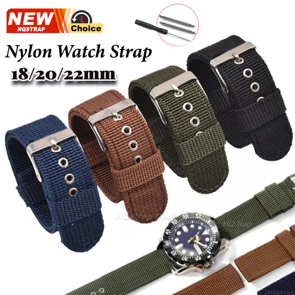 18mm 20mm 22mm 24mm Nylon Canvas Watch Band Woven Soft Belt Universal Bracelet for Men Women Sport Wrist Band