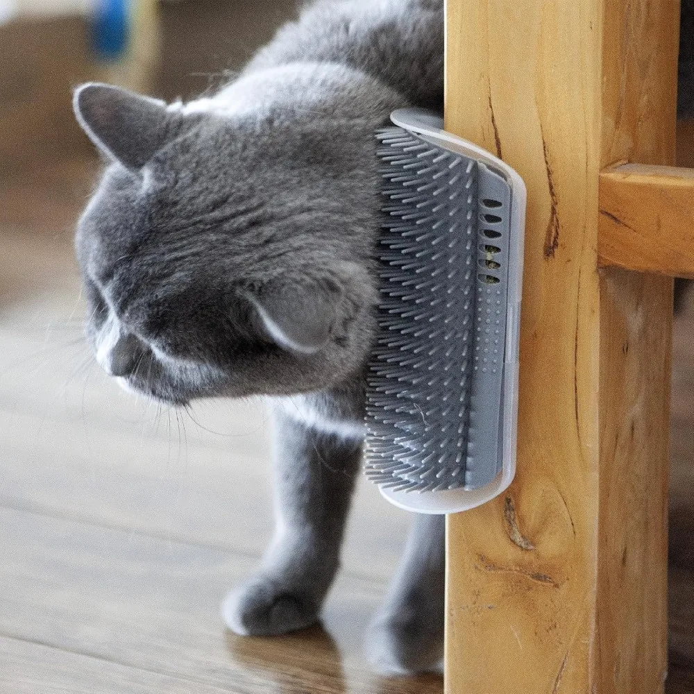 Cat Corner Scratcher Self Groomer with Catnip,Softer Cat Face Scratchers Wall Corner Grooming Massage Combs, Hair Grooming Brush