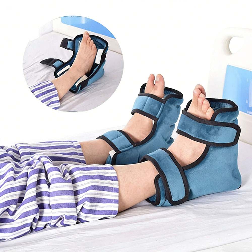 2Pcs Heel Protector Cushions with Magic Tape - Foot Pillows for Bed & Wheelchair Use,Pressure Sores And Ulcers Support Foot Pads