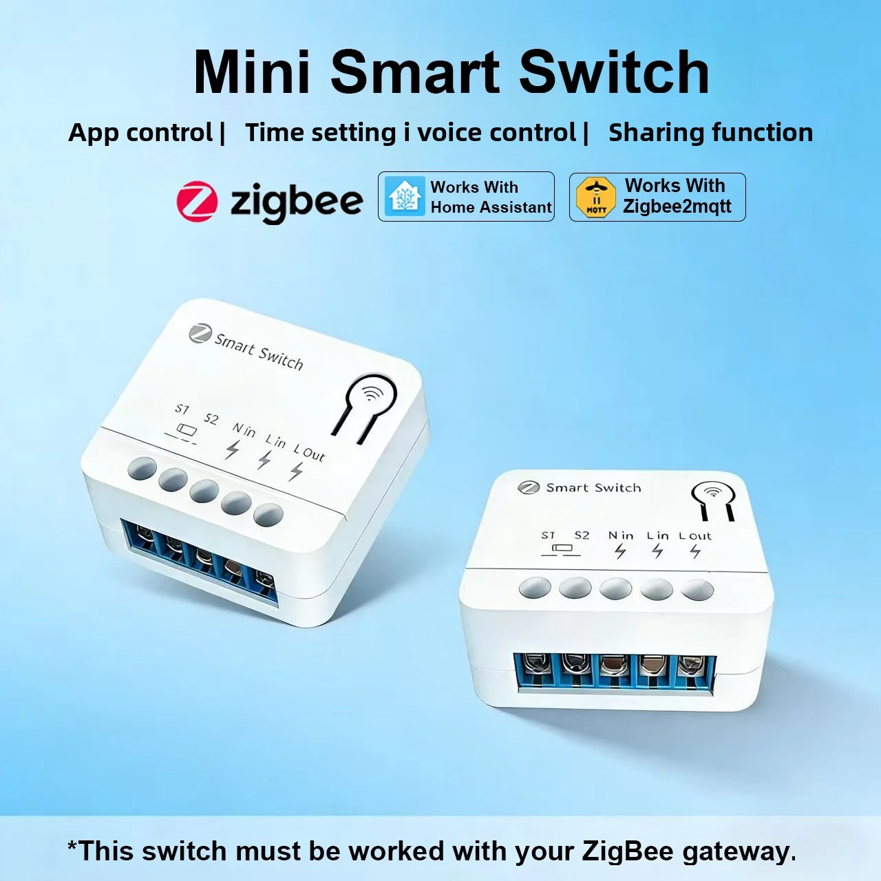 RiooCubee Tuya Smart Life 16A ZigBee Light Switch Relay Module Two-Way Control Timer Work with Home Alexa lightify