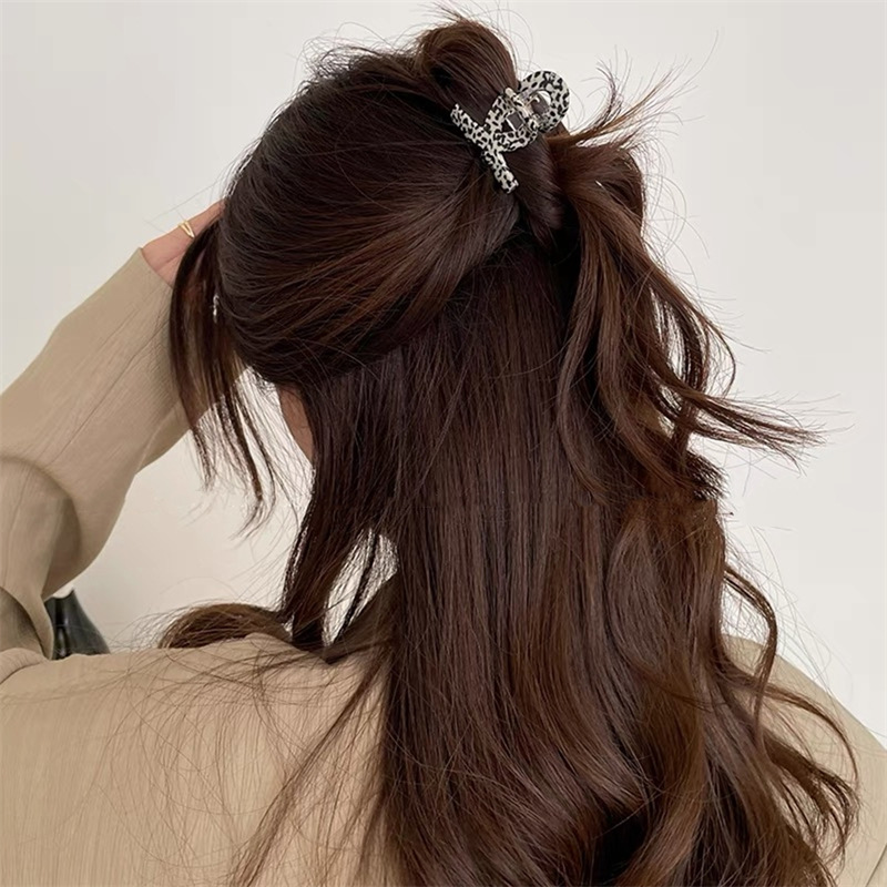 1PC Acetate Scratch Clip Small Half Tie Hair Clip Women Hair Volume Less Advanced Feeling Shark Clip Back of Head Hairpin