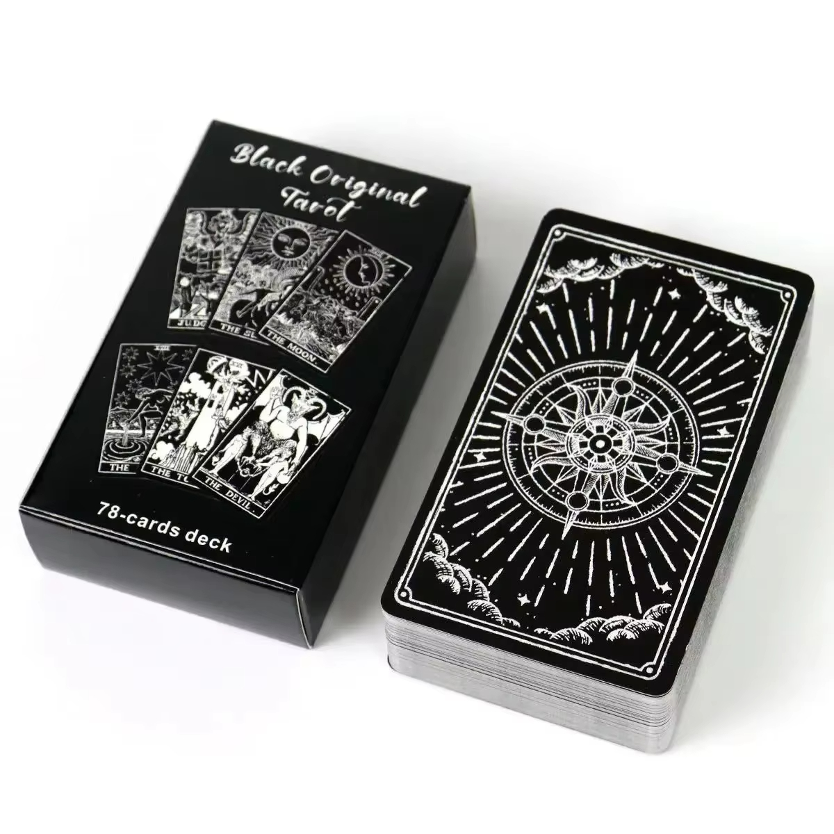 Black and White Rider Tarot Deck 78 Pcs Tarot Cards for Beginners Rider-waite Tarot System Pocket Size