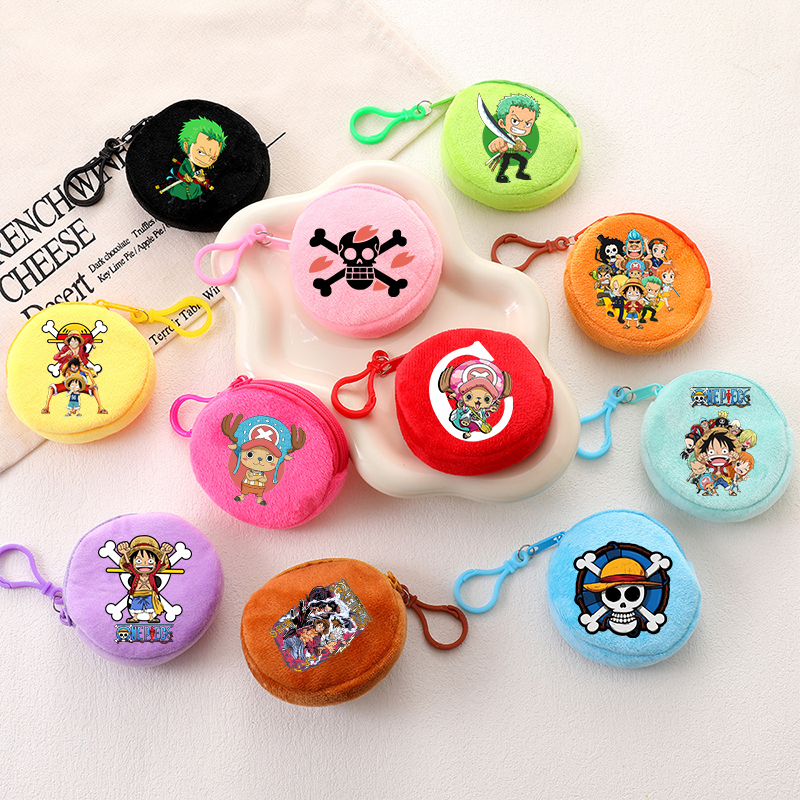 New One Piece Coin Purse Women Man Luffy Print Wallet Mini Keys Earphone Storage Bag Portable Handbag Boys Girls Birthday