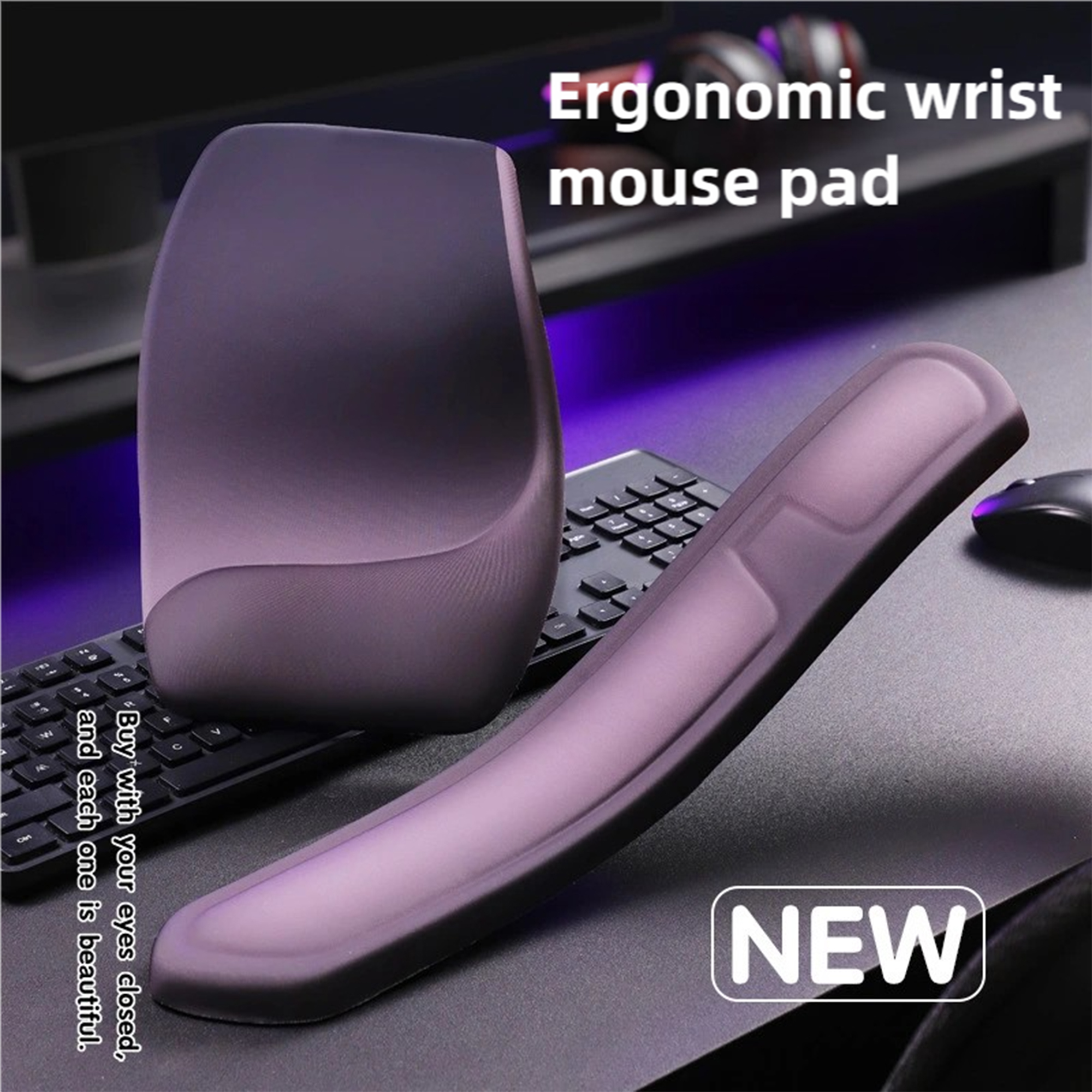 Cute Star Cartoon Silicone Wrist Rest Mouse Pad Large Non-Slip Desk Mat Ergonomic Keyboard Pad for Office Home Gaming