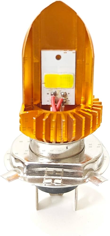 Dual Color 12V DC 30W Full Cobe H4 HS1 with 6000K 3000K Ultra Bike LED Headlight Bulb Replacement KIT High-Low Beam White Yellow