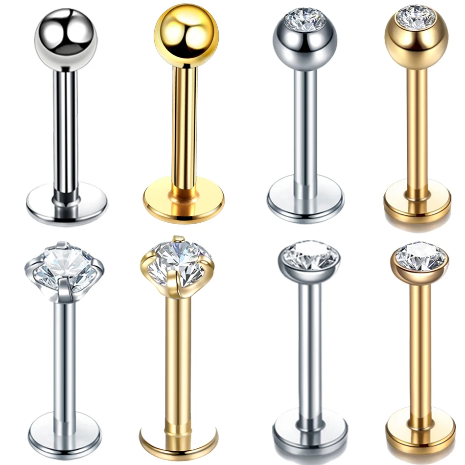 1Pc Stainless Steel Ear Tragus Helix Piercing Monore Ring Labret Stud Lip Ring Cartilage Ear Piercing Body Jewelry for Women Men