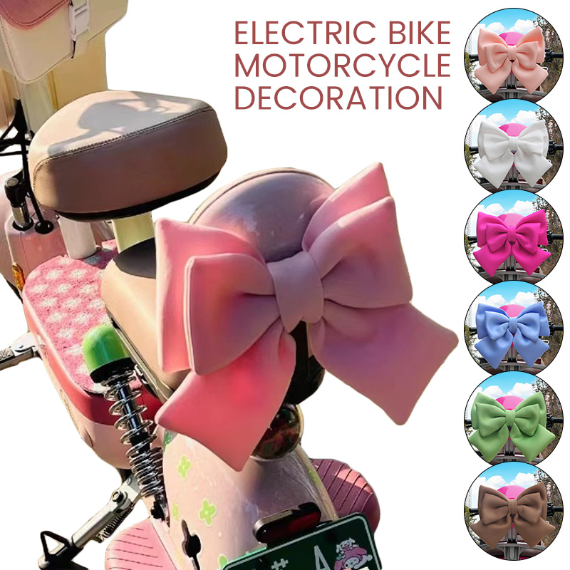 25x23cm Electric Bike Motorcycle Helmet Decoration Bow Girl Electric Vehicle Front Rear Seat Decor Accessories Cute Bow
