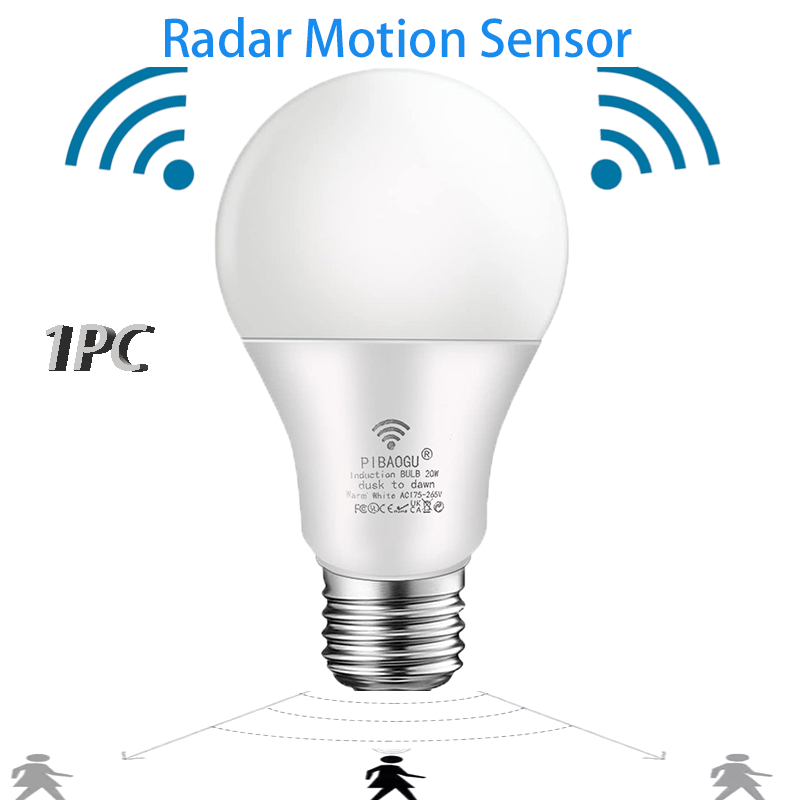 1pc Motion Sensor LED Bulb 6W 9W 12W 15W 18W 20W E27 Radar Sensor Light Lamp Lamparas 220V For Home Stair Pathway