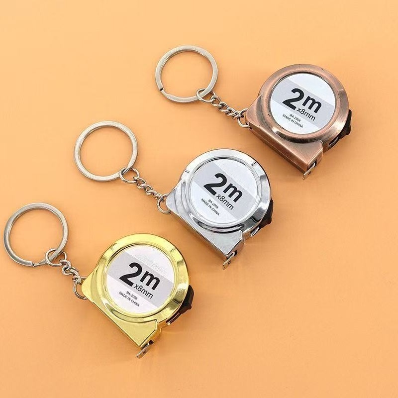 Portable Mini Tape Measure 2 m Long Brass Material Keychain Design Small Home Measuring Tool for Hand Sewing and Other Uses