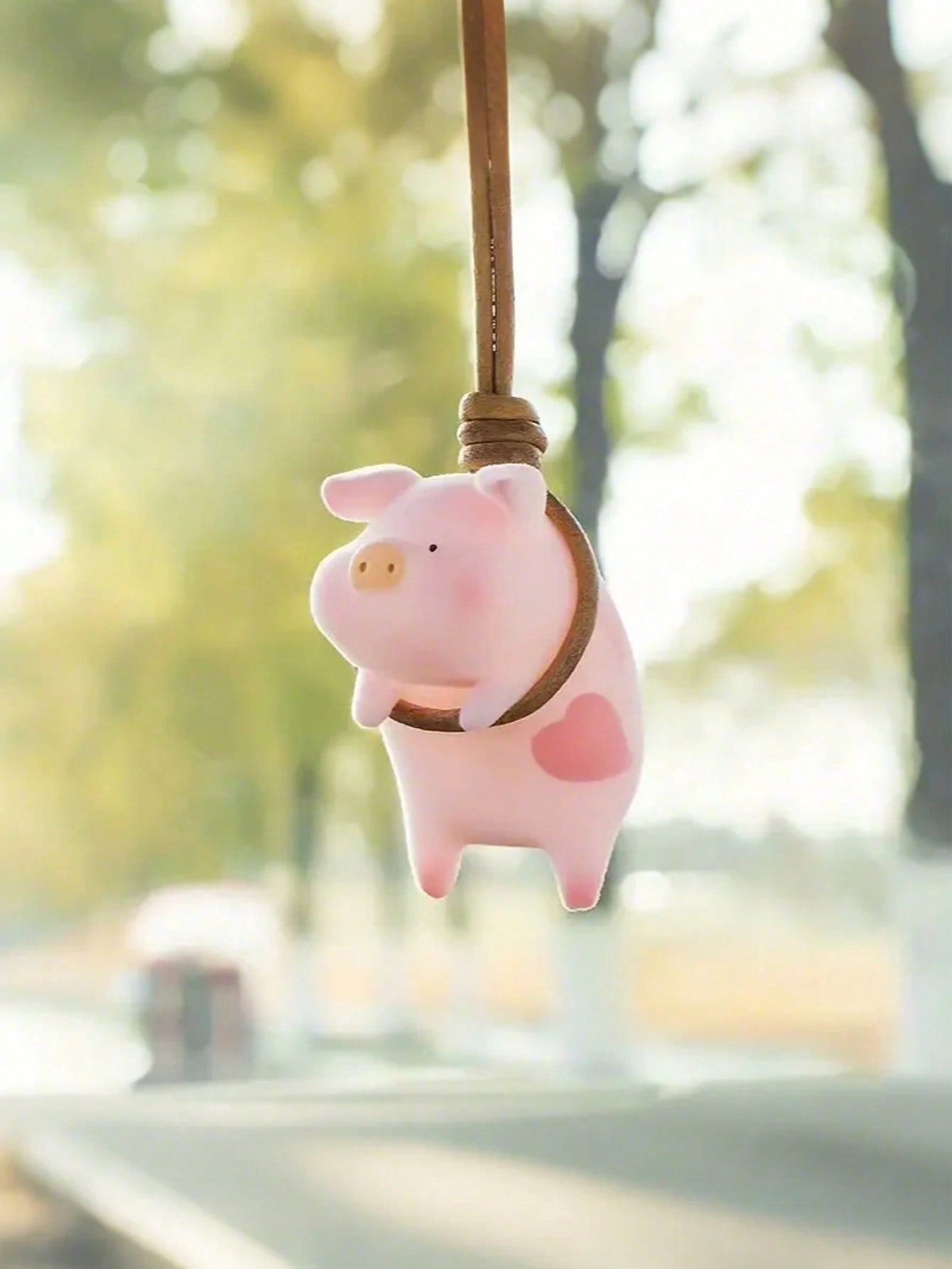 1Pc Cute Pink Pig Car Hanging Ornament - Perfect for Car Interior Decoration, Adding Whimsy and Fun to Your Vehicle.