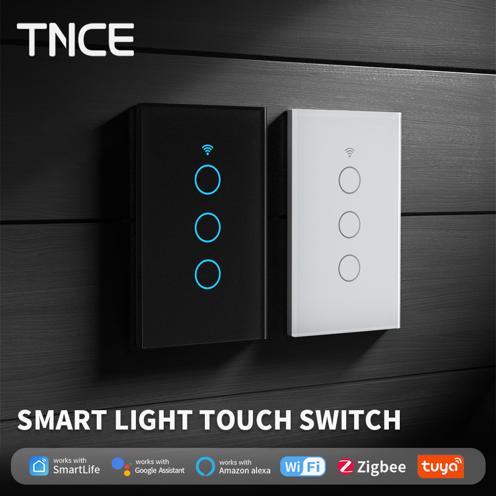 TNCE Tuya WiFi/Zigbee Smart Light Switch Neutral Wire/No Neutral Wire Required Wall Touch Switch Work with Alexa Home