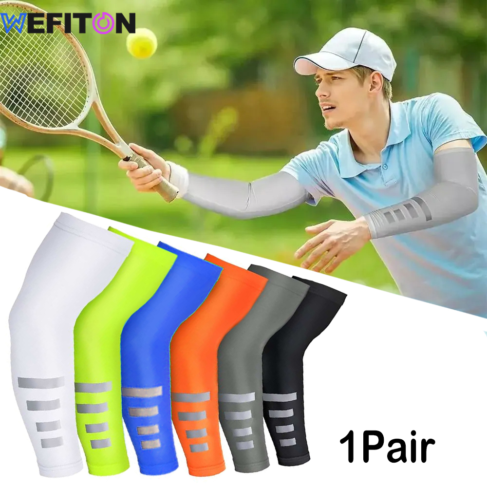 Fingerless Gloves & Arm Warmers Set - Thumb Hole Knit Sleeves for Running, Cycling, Gym - Men & Women (1 Pair)