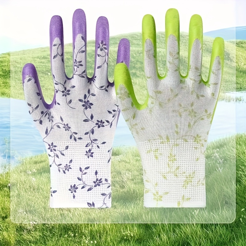2 pairs of nylon gardening gloves, women's gloves, suitable for garden planting, digging and weeding, multi-purpose gloves