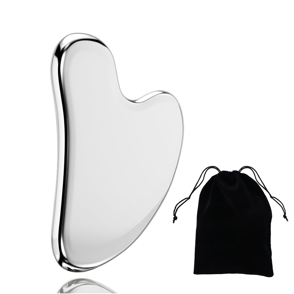 304 Stainless Steel Gua Sha Facial Tools Face Massage Tools Smooth Sturdy Metal Scraper Guasha Tool Face Body Reduce Puffiness