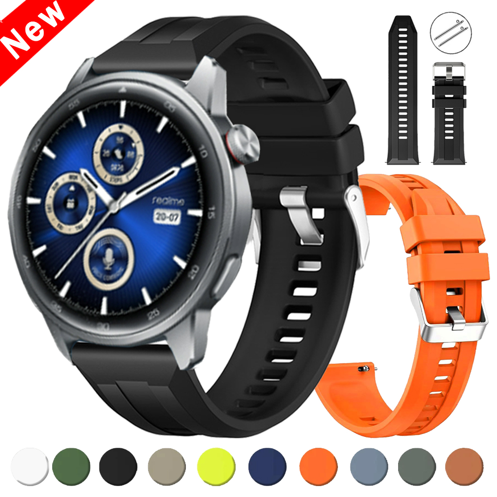 Sports Soft Bracelet For Realme Watch S2 3 2 S Pro 22mm Silicone Wrist Strap For SUUNTO RUN RACE2 S Watchband Replacement Correa
