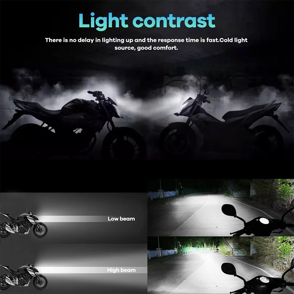 1PCS H6 H4 BA20D Motorcycle Headlight CSP LED Moto High/Low Beam Led Bulbs Super Bright Autobike Fog Moto Scooter Lamp ATV 12V Bles Online DZ-23B-02