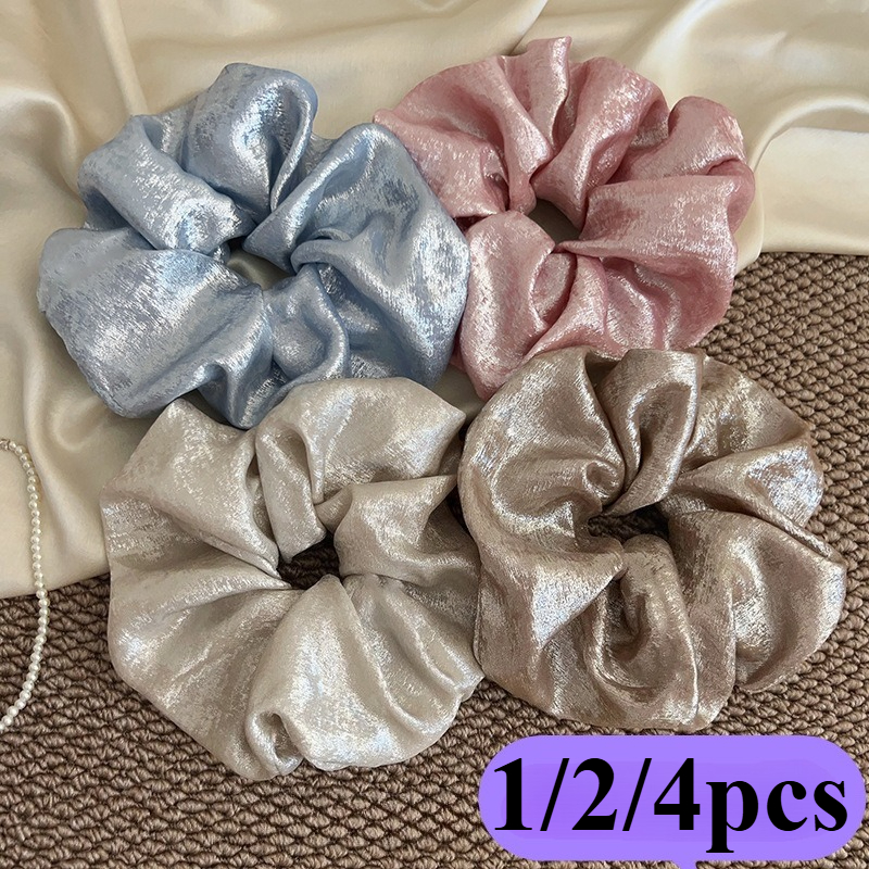 Korean style Retro Large Scrunchies - Premium Hair Bands for Women, Suitable for Top Knots, Hair-friendly Hair Ties
