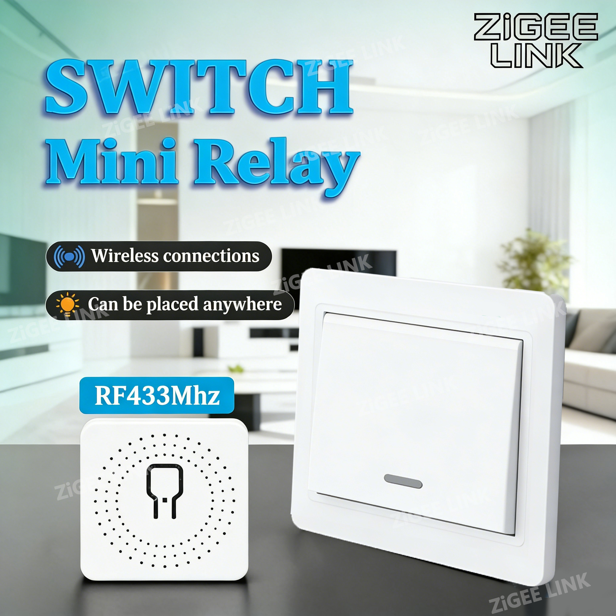 RF 433MHz Wireless Smart Wall Light Switch Panel Remote Control Mini Relay Receiver for LED Lightings Fan lightify