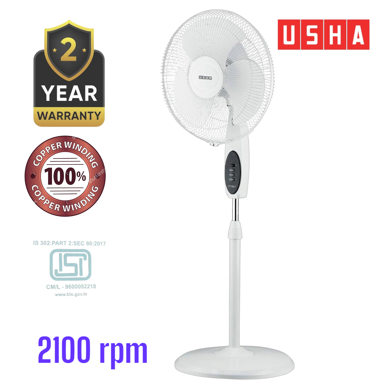 Usha Striker 16" High Speed Stand Fan