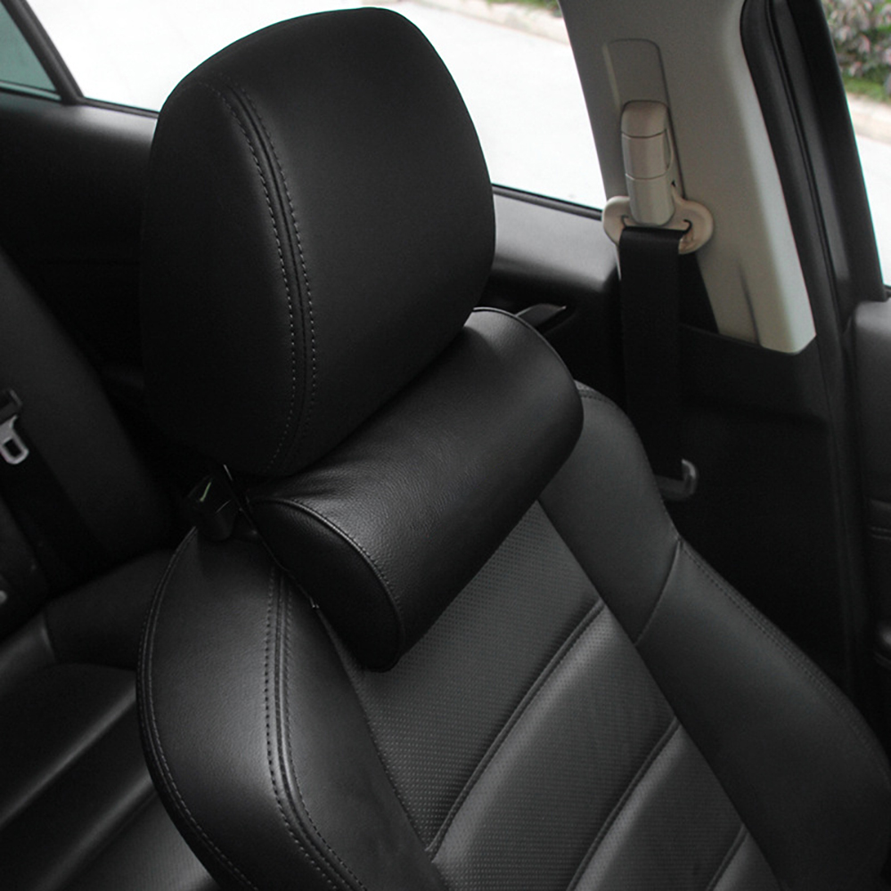 Travelling Comfortable Car Seat Neck Pillow Car-styling Head Safety Support Pad Leather Neck Protection Auto Head Rest Cushion