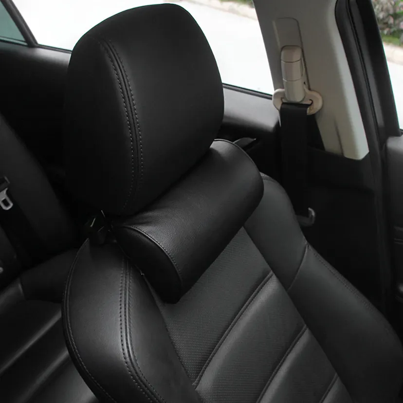 Travelling Comfortable Car Seat Neck Pillow Car-styling Head Safety Support Pad Leather Neck Protection Auto Head Rest Cushion