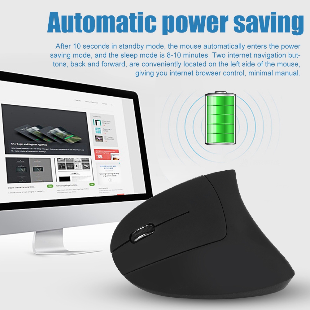 Left Handed 2.4GHz Wireless USB Ergonomic Vertical Optical Mouse For PC Computer Laptop Left handed Mouse 2.4GHz Wireless Mouse