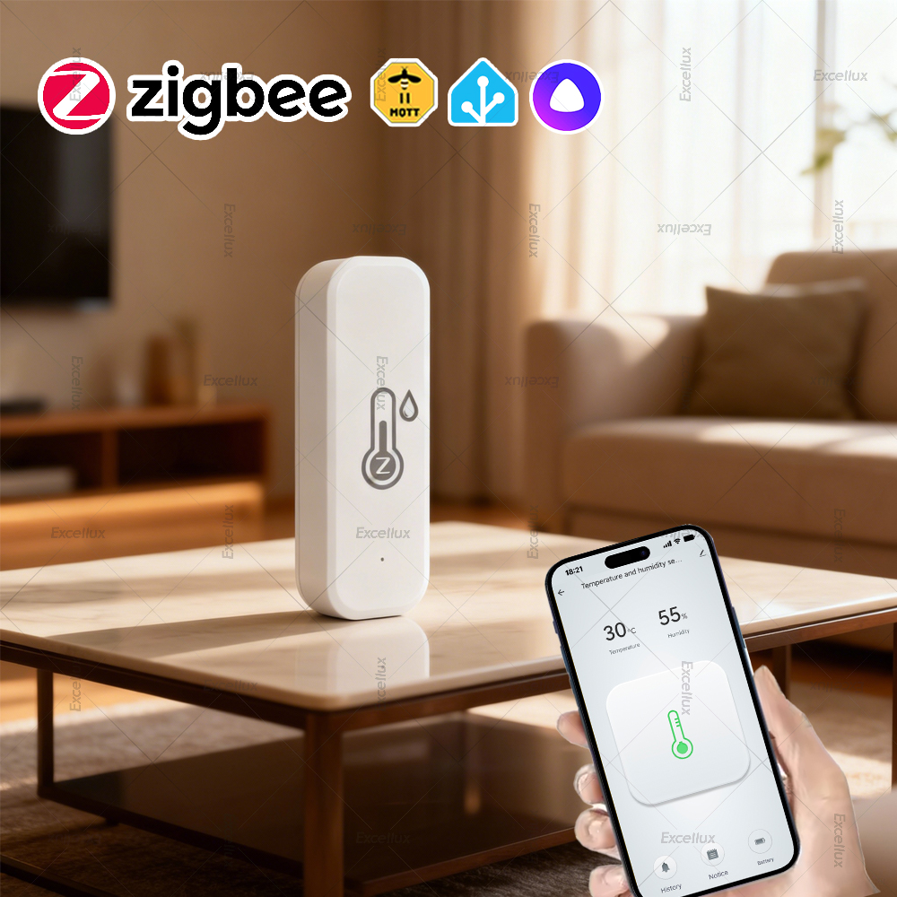 Tuya Wifi Zigbee Temperature Humidity Sensor Smart Home Indoor Hygrometer Thermometer Real-time APP Monitoring Works With