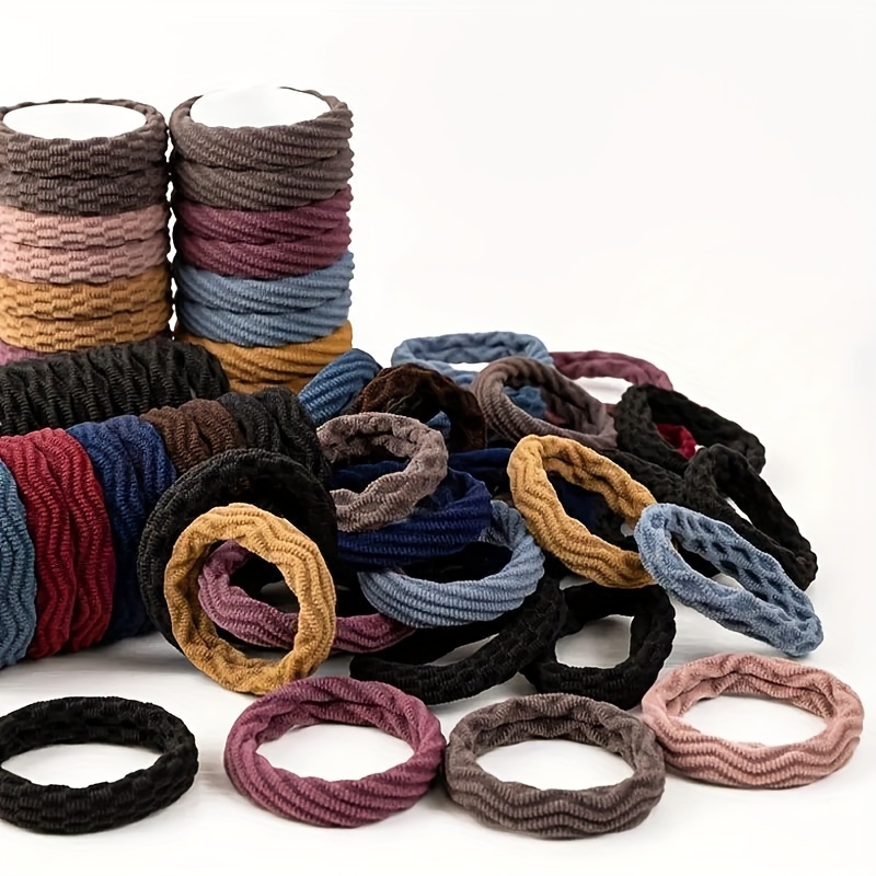 5 PCs Minimalist Twist Hair Ropes Set Soft High Elastic Hair Rings Casual Versatile Ponytail Hair Scrunchies