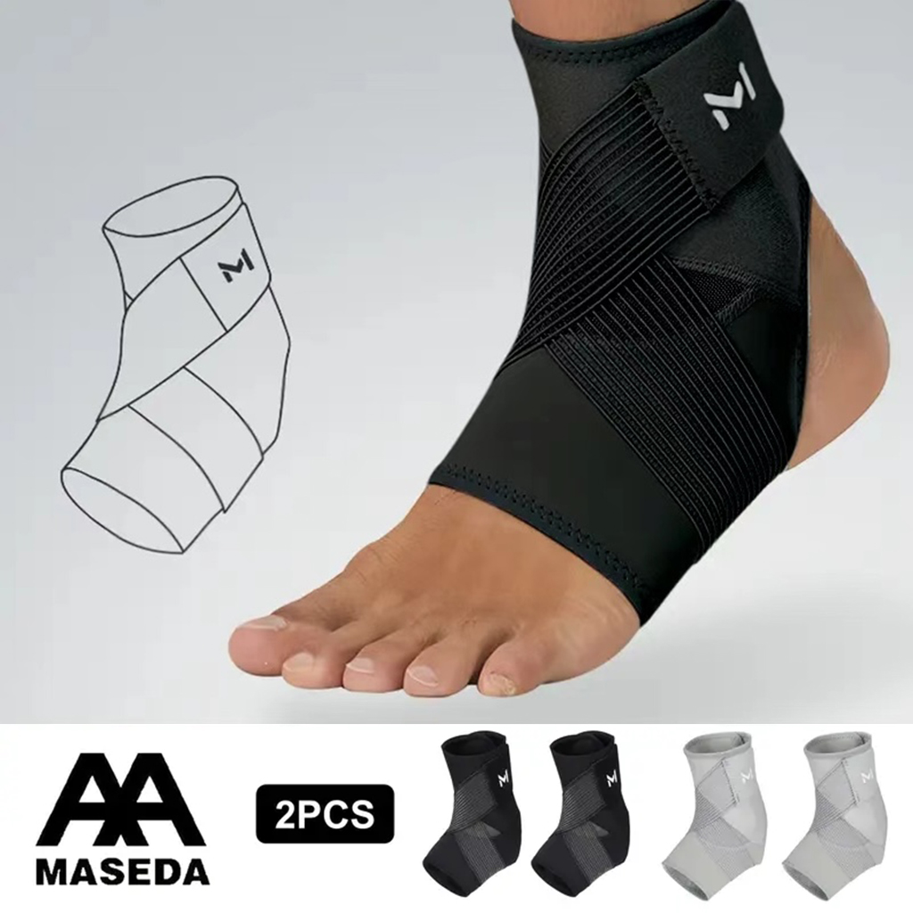 2pcs Adjustable Ankle Stabilizers - Heavy-Duty for Sports & Fitness Ankle Supports with Compression, Breathable Spandex/Nylon/Po
