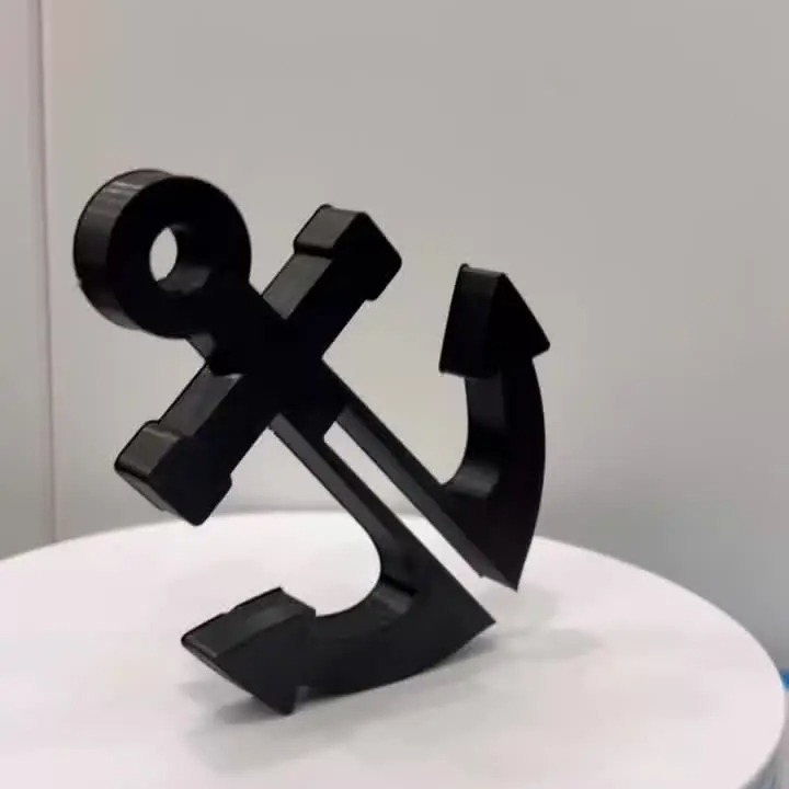 1/2pcs 3D Printed Anchor-shaped Bathroom Hook, No-Drill Glass Door Hook, Bathroom Towel Rack, Creative Kitchen Decorative Hook