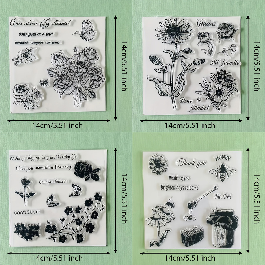 Flower/Clear Stamps/ Silicone/Seal for DIY Scrapbooking/Card Making Album/Decoroation Crafts/Seal/Reuse