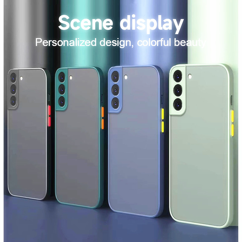 Shockproof Matte Case For S20 S21 FE S22 S23 S24 Plus S10 Plus Note 9 10 20 Ultra Armor Bumper Cover