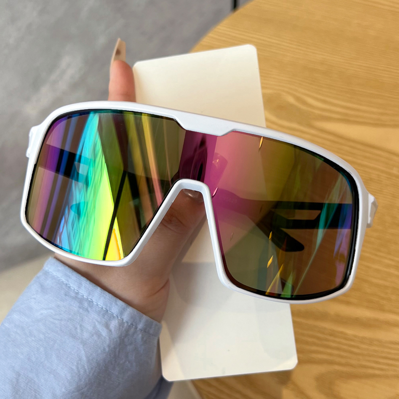 Hiking 2pcs New Cycling Large Frame Outdoor Sports Anti Light Glasses Full Frame One-piece Sun Glasses Men Women UV400 Goggles