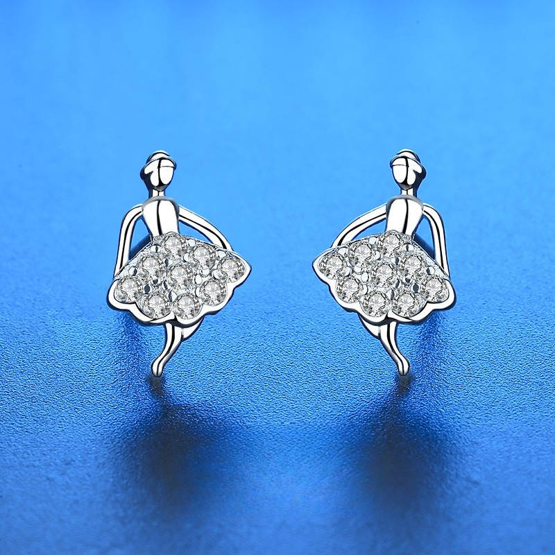 New 925 Sterling Silver Earrings 5A Zircon Cute for Women good Quality Wedding Engagement Jewelry Big Earrings Party Gifts