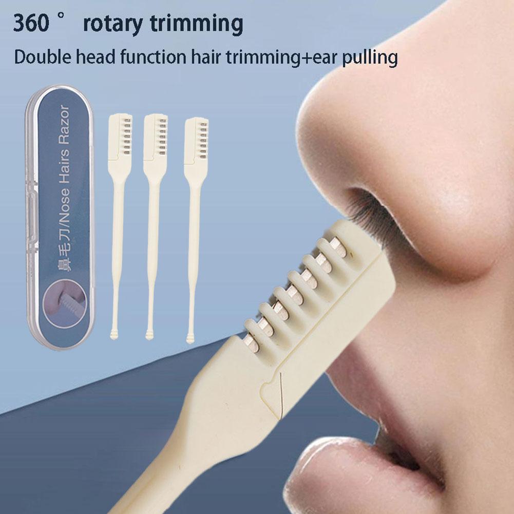 1/2/3pcs 2025 Newest Nasal Hair Cutter 360 Degree Rotating Clippers Nose Hair Trimmer For Women And Men Safe Portable Manual