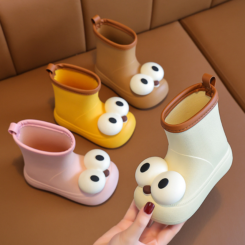 Cute Cartoon Children‘s Rain Boots High-top Shoes Waterproof Sofft Sole EVA Lightweight Boys Girls Waterproof Shoes Rain Shoes