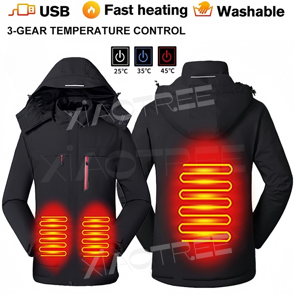 Heating Jacket Outdoor 3 Area Smart Heating Jackets Warm Coat Winter Thermal Clothing Heating Coat Outdoor skiing and camping nike ja 3