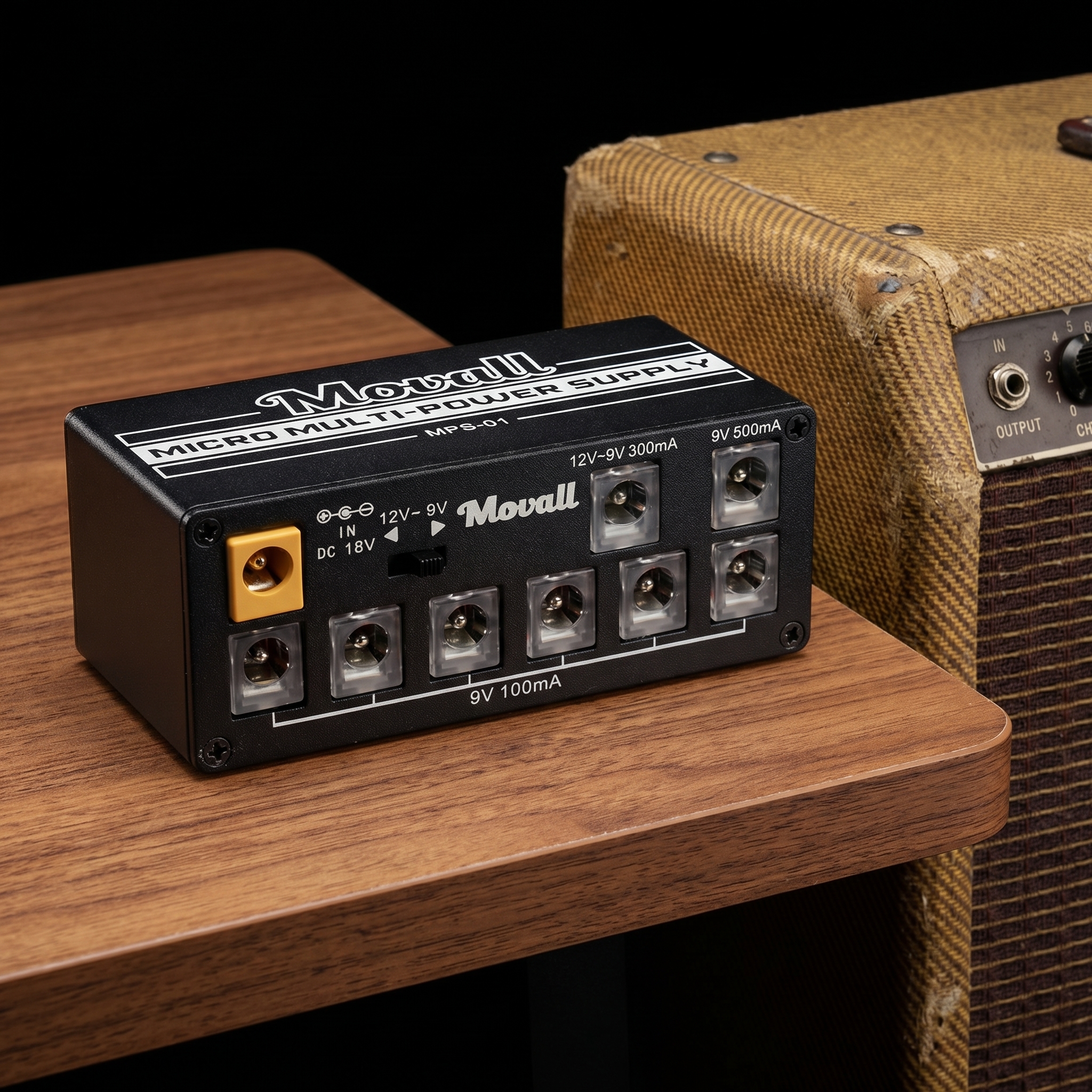 Movall MPS-01 Guitar Effect Power Supply 8 Isolated DC Output Anti-interference 18W for Pedal Board Guitar Bass Accessories