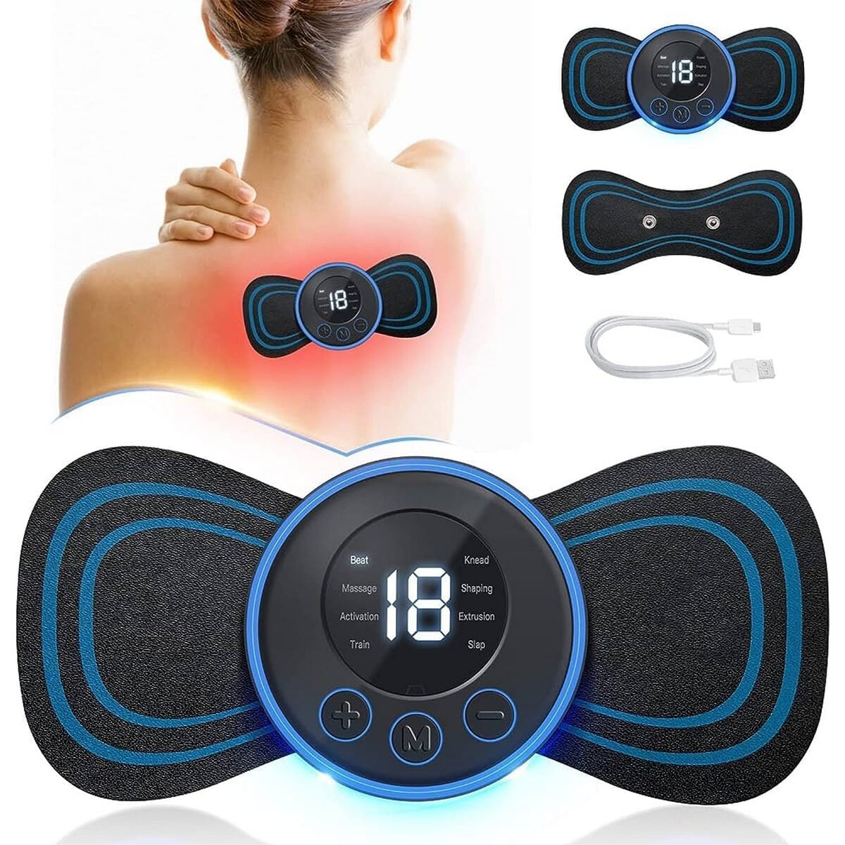 EMS Body Pain Relief Massager | Neck, Shoulder, Back Therapy | Lightweight & USB Rechargeable