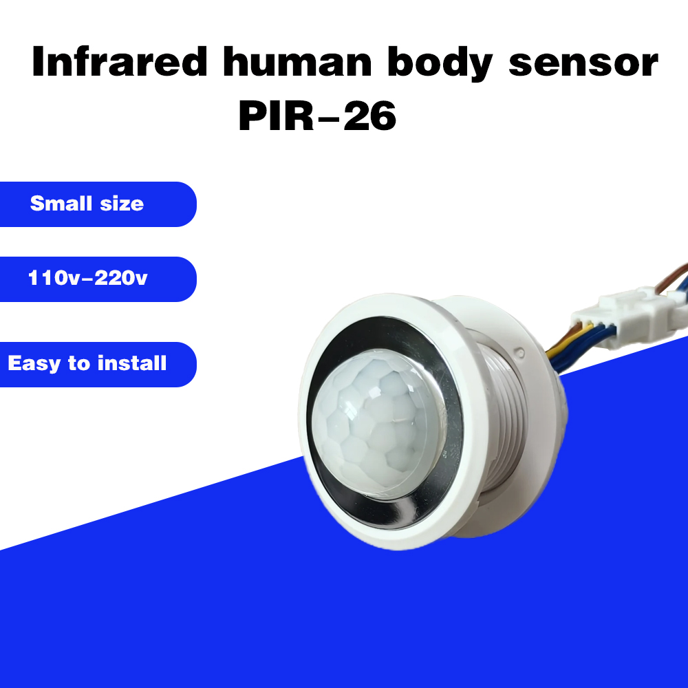 Max 6M Detection Ip44 Timer Adjustable Infrared Pir Motion Movement Sensor Wall Switch For LED Light White