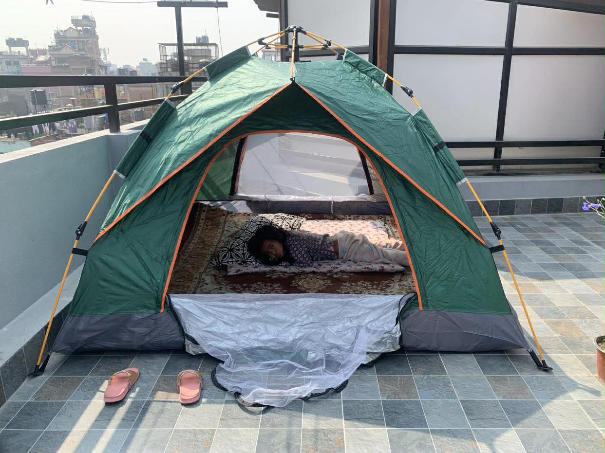 Camping Tent For 4 Men Double Layer Water Proof