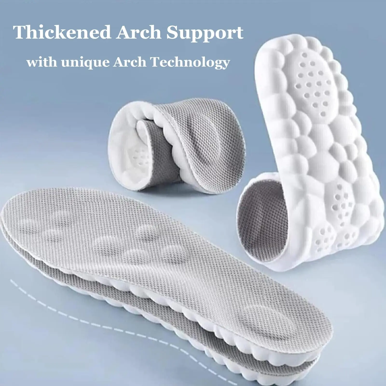 4D Sports Massage Insoles for Adults High Elastic Soft Deodorization Massage Running Football Orthopedic Shoe Pads Unisex