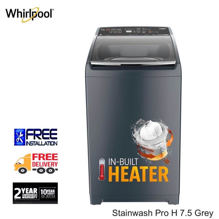 WhirlpooI 7.5 KG Top Load Washing Machine Stainwash Pro H 7.5 Hot Wash