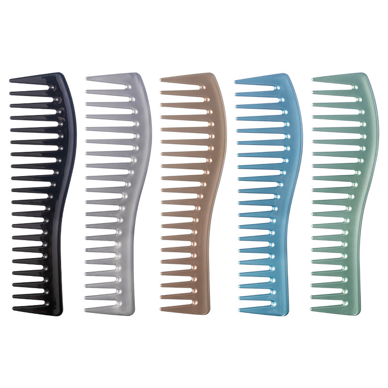 Curved Shark Tooth Wide Tooth Comb, Spray Painting Process, Suitable for Both Dry and Wet Use for Hair Accessories