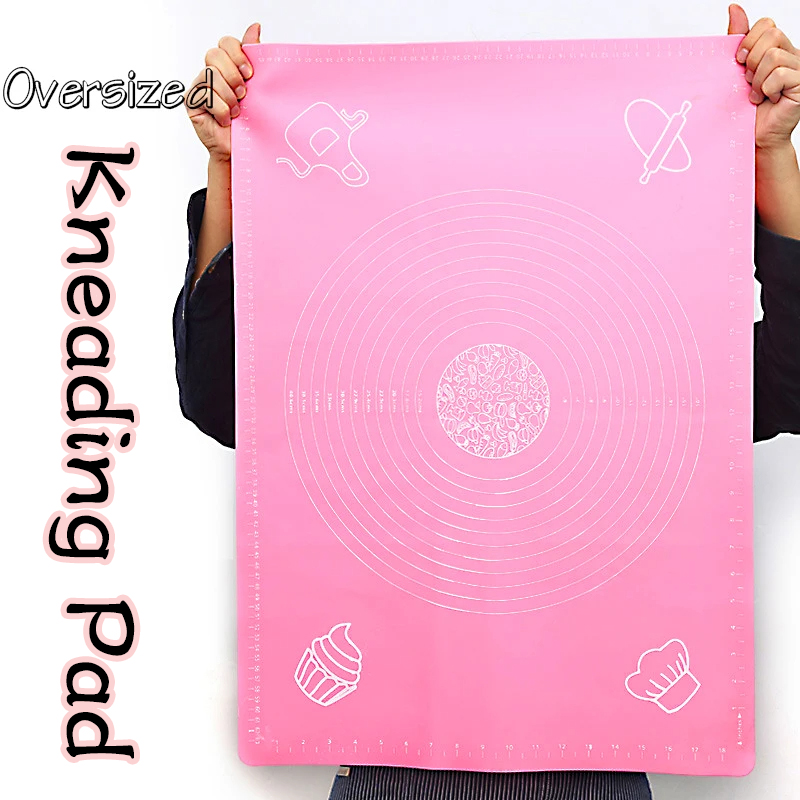 70/64/40cm Silicone Kneading Dough Mat Nonstick Cookie Cake Baking Mat Fondant Pizza Biscuit Rolling Pad Paste Flour Table Sheet