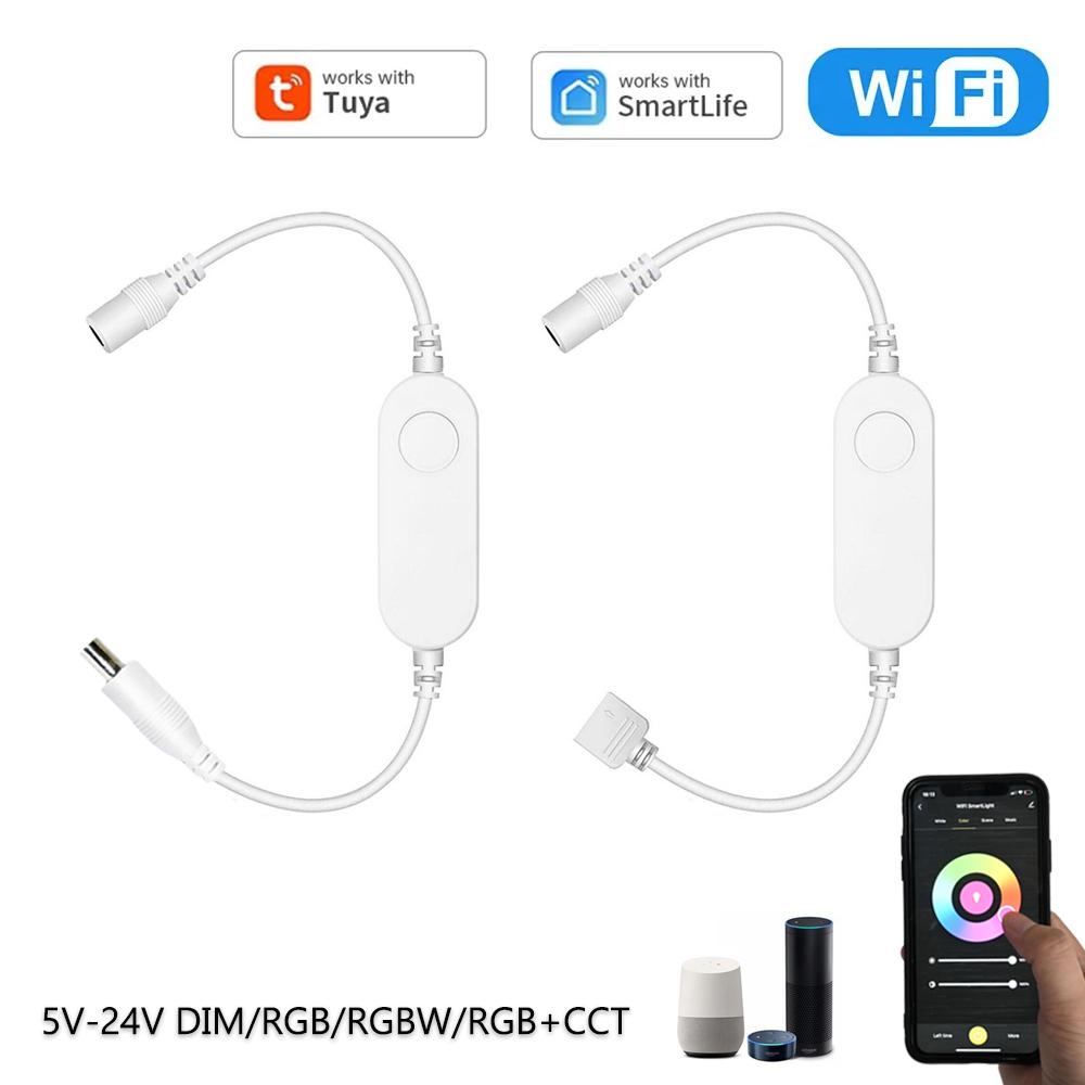 WiFi Mini Led Controller DC 5V 12V 24V Dimmer CCT RGB RGBW RGB+CCT Strip Controller TUYA Smart Life APP f Alexa Assistant