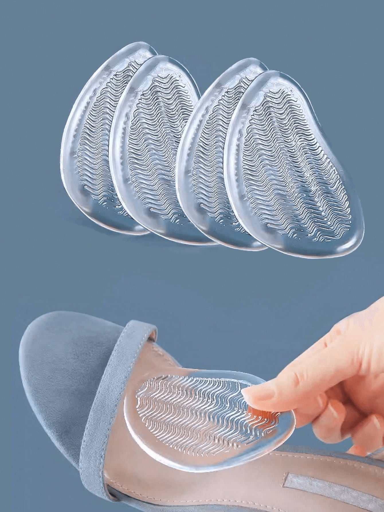 1pair Anti-slip Silicone Gel Inserts for Plantar Fascitis Gel Half Insoles for Shoes Women Forefoot Insert Foot High Heels