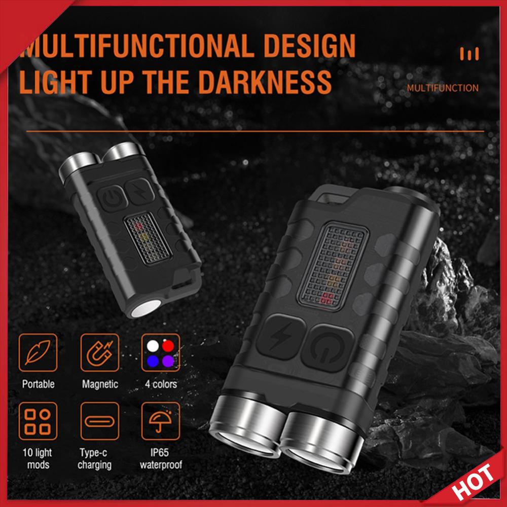 XPG LED Keychain Flashlight Type-C USB Rechargeable 900LM Mini Light High Brightness Lightweight for Fishing Inspection