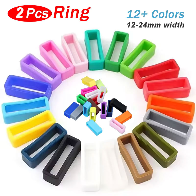 Silicone Watch Buckle Lock 12mm-22mm/24mm/26mm/28mm/30mm Replacement Clasp Wrist Watch Strap Band Loop Ring