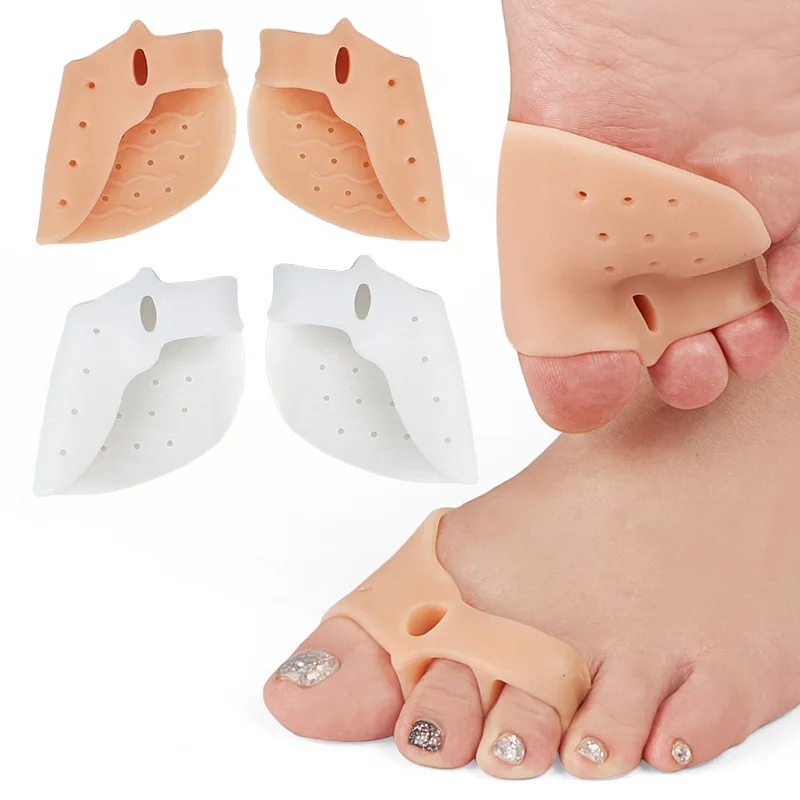 Unisex Silicone Toe Separators Breathable Hallux Valgus Buffer Foot Care Tools for Straighter Toes - 1 Pair